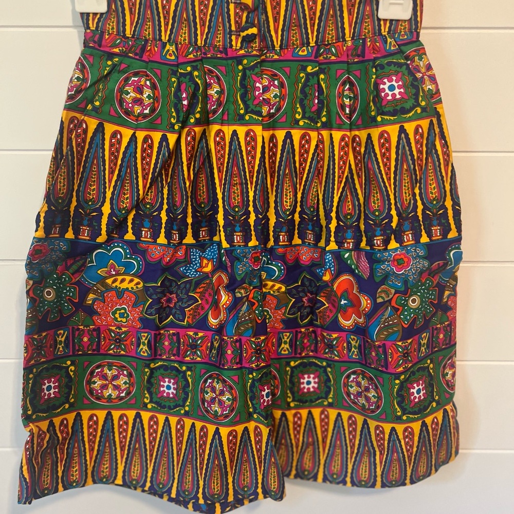 Embellished Orange and Green High Waist Bubble Shorts